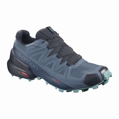 Salomon SPEEDCROSS 5 GORE-TEX - Naisten Polkujuoksukengät - Sininen/Laivastonsininen